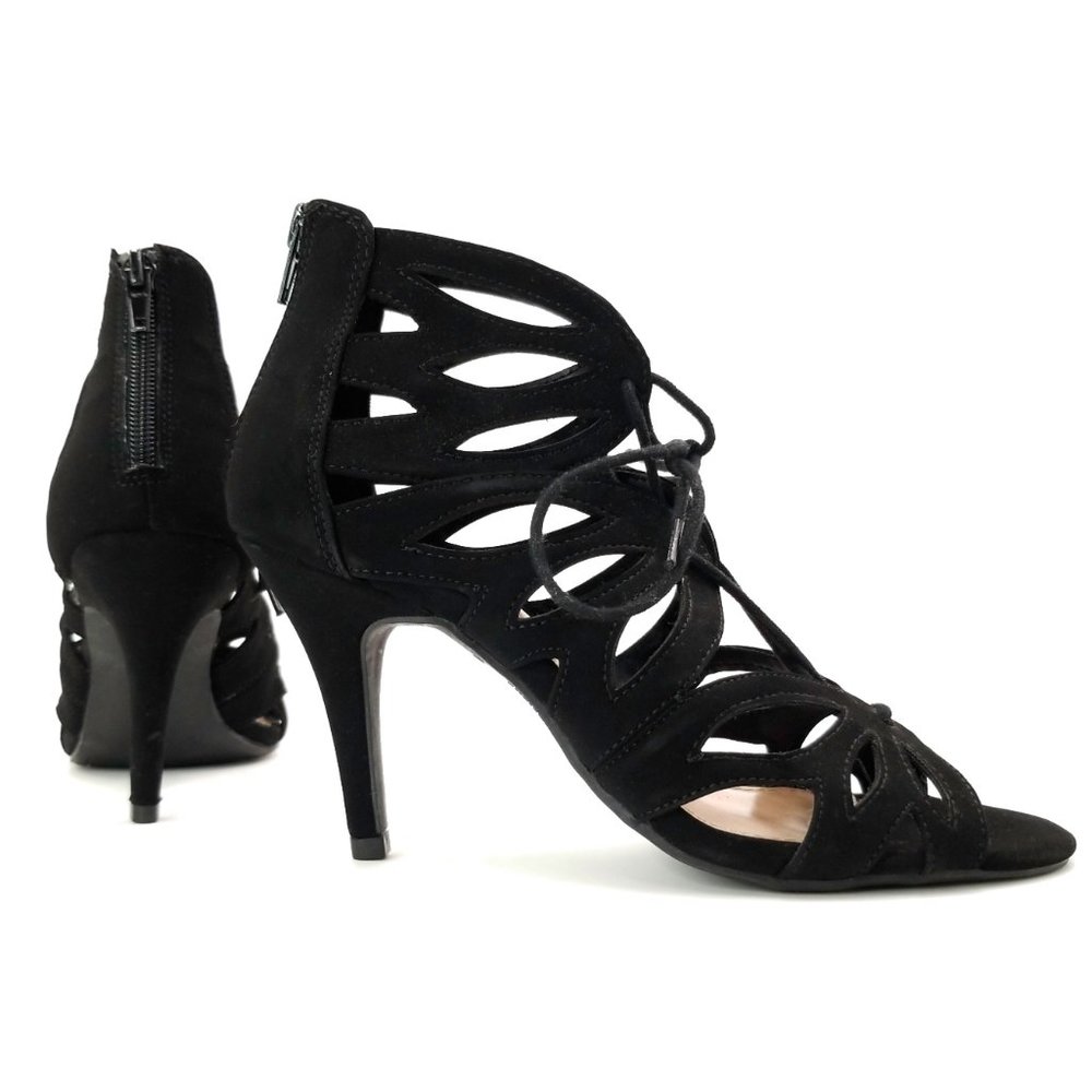 Women’s Lace Up High Heels Black Shoes